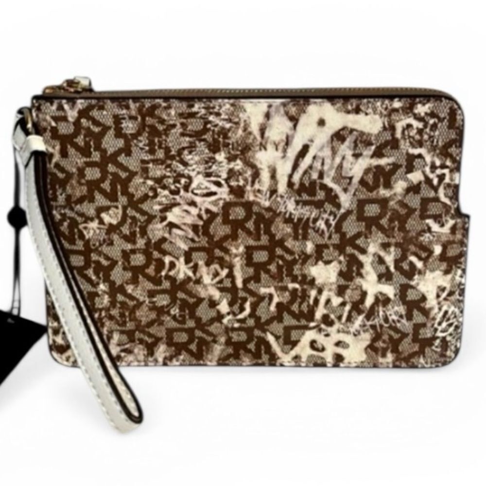 DKNY Large Wristlet Pouch Bag Wallet Purse